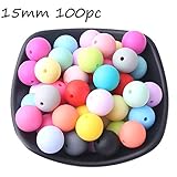 Baby Love Home Baby Teether 100pcs 15mm Silicone Teething Beads Mix Color Nursing Necklace Accessories Food Grade