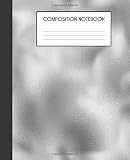 Paperback Composition Notebook: Faux Luxury Silver Metallic Glam College Ruled Notebook Lined School Journal Book