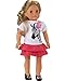 2 Pc. 18 Inch Doll Outfit of White Zebra Graphic Shirt & Hot Pink Tiered Skirt, Fits American Girl Dolls & More! Sophia's 18 Inch Doll Flowered Zebra Top & Skirt