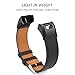ANCOOL Compatible with Vivosmart HR Watch Bands Leather Wristbands Replacement for Vivosmart HR Tracker - Black