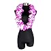 IDS Hula Hawaiian Ruffled Simulated Silk Flower Luau Leis Dance Necklace for Party Garland Neck Loop Artificial Flower Leis Tropical Hawaiian Party Necklace