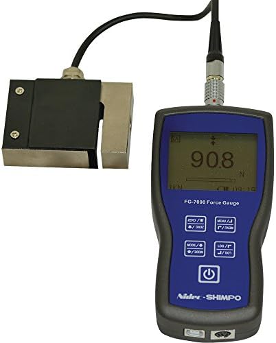 Shimpo FG-7000L-S-2 Digital Force Gauge, Data-Logging, Remote S-Beam Load Cell, 450 lb., 2 kN Capacity