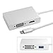 USB-C Type C USB C to HDMI VGA USB 3.0 DVI 4K Adapter Converter Hub Compatible for Google Chrombook Pixel MacBook MacBook Pro and Other Mainstream Type c Device
