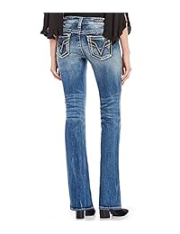 Pantalones vaqueros de bolsillo para dama, diseño de botas de doble V