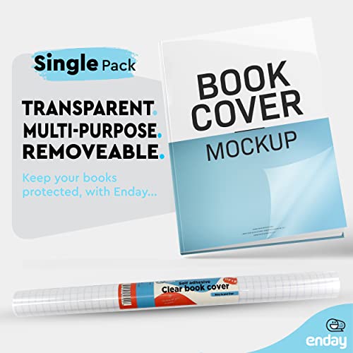 Contact Paper Clear, 17.5” x 5Feet, Transparent Self Adhesive Book and
