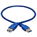 Cmple - USB 3.0 A Male to A Female Extension Gold Plated Cable - 1.5FT (Blue)