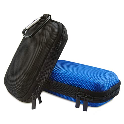 Photo 1 of HOOTEK Hard Drive Hard Case, 2Pack Rectangle Shaped Portable Protection EVA Shockproof Earbuds Earphone Headset Headphone Carrying Cases with Zipper and Carabiner Wired/Bluetooth Headset Change Purse