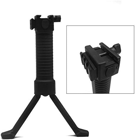 LTOUTD Tactical Polymer Bipod Holding System with Side Picti-Inny System for Mounting Laser or Flashlight or Others with Steel Insert Push Out Legs