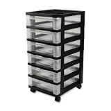 IRIS 6-Drawer Storage Cart with Organizer Top, Black (Misc.)