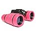 Rayhee Rubber 4x30mm Toy Binoculars for Kids - Bird Watching - Educational Learning - Hunting - Hiking - Birthday Presents - Gifts for Children - Outdoor Play (Pink)