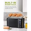 IKICH-Toaster-4-Slice-Black-Stainless-Steel-2-Slice-Long-Slot-Toaster-with-6-Browning-Settings-Defrost-Reheat-Cancel-Functions-Featuring-High-Lift-Warming-Rack-Slide-out-Crumb-Tray-1500W IKICH Toaster 4 Slice, Black, Stainless Steel 2-Slice Long Slot Toaster with 6 Browning Settings, Defrost, Reheat, Cancel Functions (Featuring High-Lift, Warming Rack, Slide out Crumb Tray), 1500W