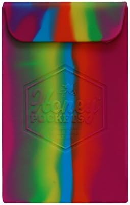 5 - Honey Pockets Platinum Cured Nonstick Silicone Dab Oil Wax Wallet Pouch - Rainbow