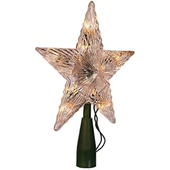 Kurt Adler Star Treetop 10-Light Set, 7-Inch, Clear