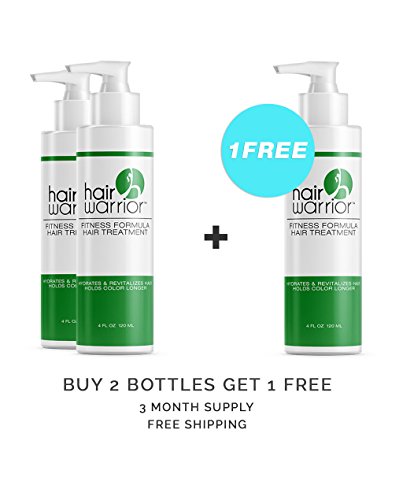 Hair Warrior – Buy 2 Get 1 FREE! A revolutionary, Fitness Formula Hair Treatment that will hydrate and revitalize your hair while holding color during your intense workouts.