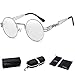 Dollger John Lennon Round Sunglasses Steampunk Metal Spring Frame Mirror Lens