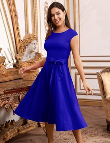 Satin Royal Blue Midi Dress Bigersell Sequin Dress Women Formal Dresses Crew Neck Short Sleeve Midi Satin Royal Blue Midi Dress Bigersell Sequin Dress Women Formal Dresses Crew Neck Short Sleeve Midi