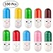 Running Ant Message in a Bottle Capsule Letter 100 Pcs Cute Smiling Face Love Friendship Half Color Pill (colors2)