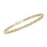 Ross-Simons Italian 14kt Yellow Gold Byzantine Bracelet With Rolled Edges
