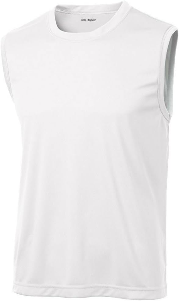 Mens Sleeveless Moisture Wicking Muscle T-Shirts. XS-4XL