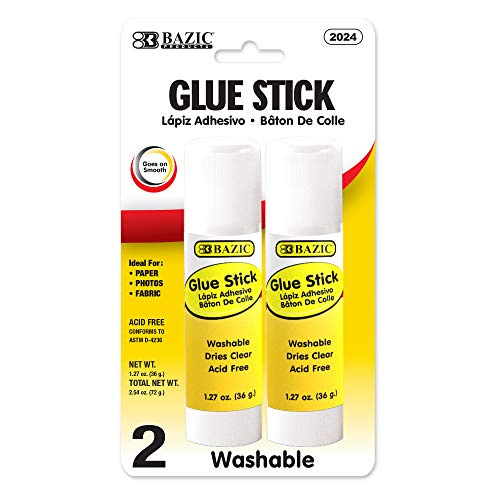 BAZIC 36g/1.27 Oz Jumbo Glue Stick (2/Pack) - Thumbnail 3
