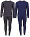 Arctic Hero Boys' Thermal Underwear - 4 Piece Waffle Knit Top and Long John Set (Size: 2-18), Size 12-14, Navy/Charcoal
