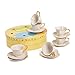 Tea and Coffee Cups with Saucers (Set of 6) by Classic Coffee & Tea|Charming, Inside Out Cups & Heart-Shaped Saucers|Fine Porcelain In Cream with Gold Plated Ends & Handles|Great Gift Idea|6.5 oz