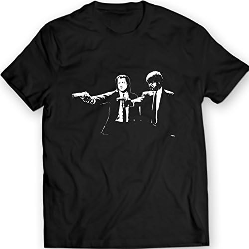 Pulp Fiction T Shirt Quentin Tarantino Samuel L Jackson Travolta Tee Holiday Gift Birthday (XXL, Black)