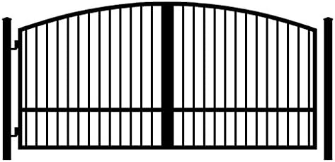 StandardGates Metal Wood Security Gates - Wrought Iron Driveway Gate Kit - Black Arch