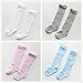 Baby Girls Boys Knee High Socks Toddler Eyelet Lace Socks 5 Pairs (S (0-12 Months))