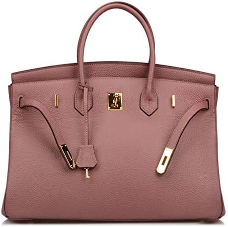 Qidell Women's Padlock 40cm Oversized Genuine Leather Handbags Gold Hardware On Big Clearance Sale