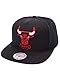 Chicago Bulls NBA Mitchell & Ness Team Logo Solid Wool Adjustable Snapback Hat (Black)