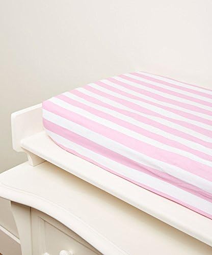 Premium Baby Changing Pad Cover Girl Pink Cabana Stripes Best Seller By Rockingham Road(So Pretty)
