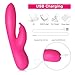 G Spot Rabbit Vibrator for Women - Seamless Dual Powerful Motor with 7 Vibration Modes Rechargeable Clitoris Stimulation Waterproof Wand Massager Couple Dildo (Rose Red)