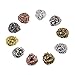 AD Beads Solid 10pcs Metal Lion, Sparta, Dragon, Wolf Bracelet Necklace Connector Charm Beads Silver Gold (12x12mm Lion Head, Mixed Color)