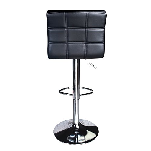 Leopard Modern Square PU Leather Adjustable Bar Stools with Back, Set