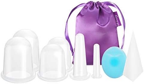 Cupping Therapy Sets Uleecy Silicone Cupping Kit Cups for Facial, Body, Anti Cellulite, Massage, Relaxation - Professional and Home Use with Online Guide &amp; Bonus Bundles - 6 Cups