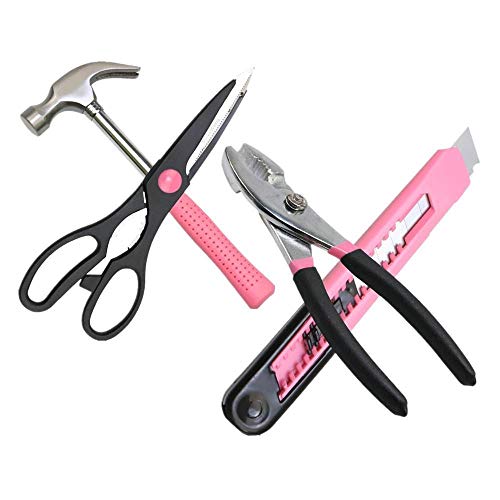 Cxssxling Werkzeugkoffer, Werkzeugkoffer, kompletter Werkzeugkoffer, rosa, Werkzeugkiste, Werkzeugkasten, Haushalt… – Bild 6