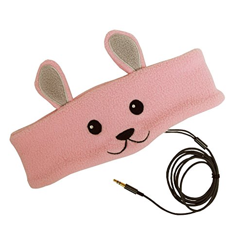 CozyPhones Kids Headphones Volume Limited with Ultra-Thin Speakers Soft Fleece Headband - Perfect Children's Earphones for Home and Travel - Bunny - Thumbnail 2