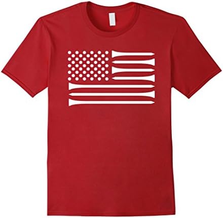 Mens American Flag Cool Golf T-Shirt (Regular Fit) 2XL Cranberry