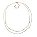 Spinningdaisy Crystal Accent Double Chain Satellite Choker Necklace (Gold)