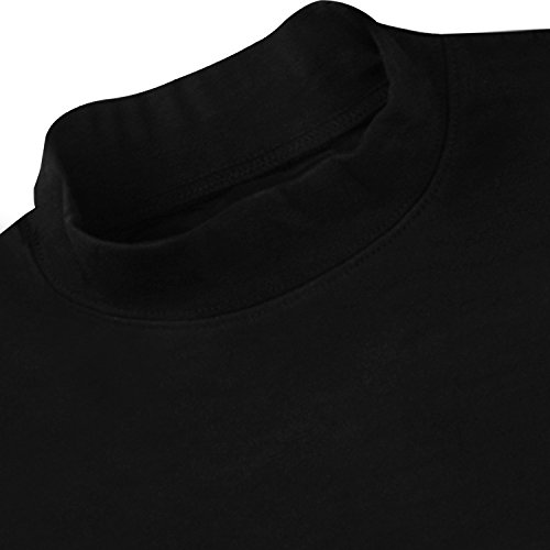 Utopia Wear Men's Cotton Blend Mock Turtleneck T-Shirt (Small, Black)