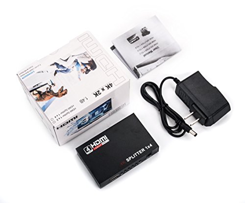 HDMI Splitter Olycism 4K x 2K 4 Ports 1 Input Device to 4 Displays 1X4 Full HD 1080P HDCP Supports HDMI and 3D For DTV HDTV 60hz/ 85hz