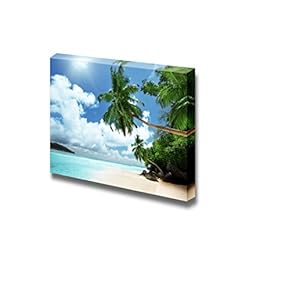 Beautiful Tropical Scenery Landscape of Beach on Mahe Island in Seychelles - Canvas Art Wall Art - 12" x 18"