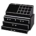 Vencer Jewelry and Makeup Storage Display Boxes (1 Top 4 Drawers) Cosmetic Organizer Black,VMO-002