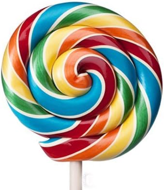 Extra Large Whirly Pop Fruit Lollipop with Wooden Stick (Measure 4.5" x 10") x3