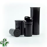 CPSC Certified Black Obsidian Pop Top Containers - Child Resistant (225, 19 Dram)