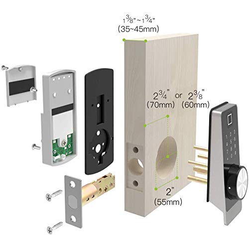 Geek Smart Door Lock, Security Keyless Entry Door Lock Deadbolt, Fingerprint Scanner Passcode RFID Card Keypad Remote… - Image 3