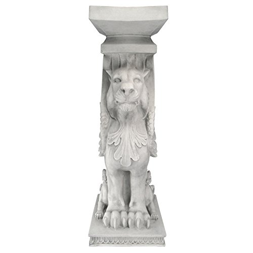 Design Toscano Trapezophoron Winged Lion Pedestal Column Plant Stand