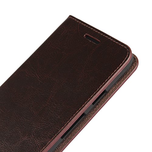 Google Pixel XL Wallet Case, Jaorty Genuine Leather Folio Flip Case Cover Book Design with Kickstand Feature with Card Slots/Cash Compartment for Google Pixel XL (5.5") - Dark Brown - Thumbnail 2