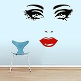Wall Decals Makeup Eyes Girl Lips Woman Fashion Cosmetic Hairdressing Make up Hair Nail Beauty Salon Wall Vinyl Decal Stickers Bedroom Murals